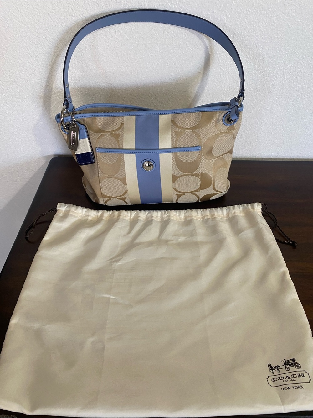 Coach Signature Stripe Handbag